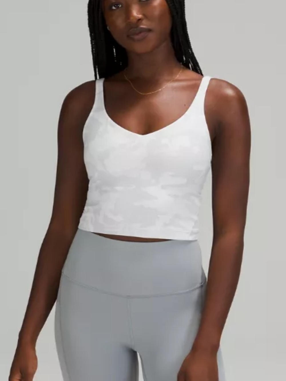 lululemon athletica Align Incognito Camo Alpine White  V-Neck Cropped Tank